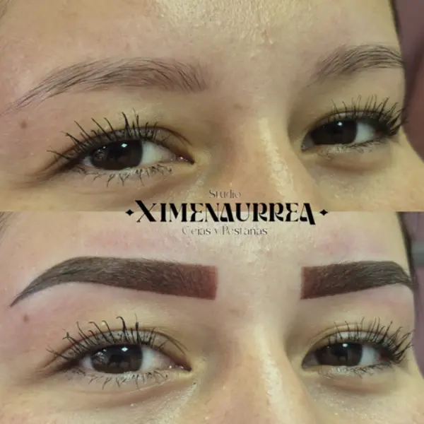 Cejas con micropigmentación efecto polvo para mayor intensidad