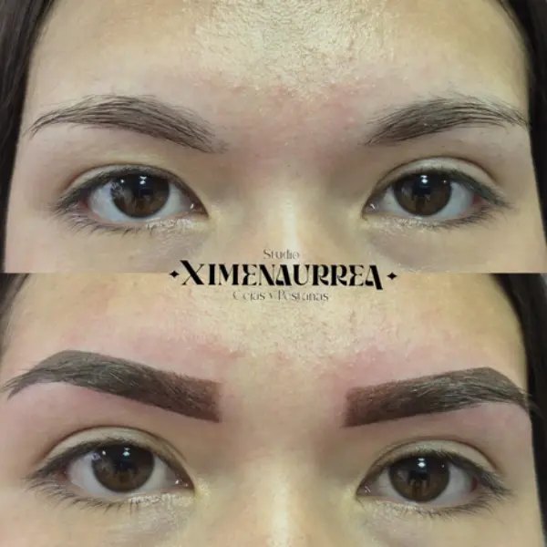 Micropigmentación de cejas efecto polvo con acabado suave